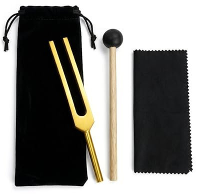 432Hz Golden Tuning Fork Set - Premium Healing Sound Therapy Kit for Meditation, DNA Repair & Yoga, Professional Grade Gold Resonance Tool with Mallet & Storage Bag - Unique Spiritual Wellness Gift