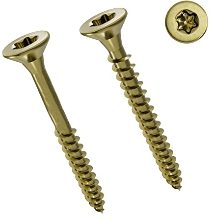PARCO Universalschrauben 6,0x40mm TX30 Vollgewinde, 200 Stück, Senkkopf, Verzinkt, Torx Schrauben, Holzschrauben, Spanplattenschrauben, German Quality