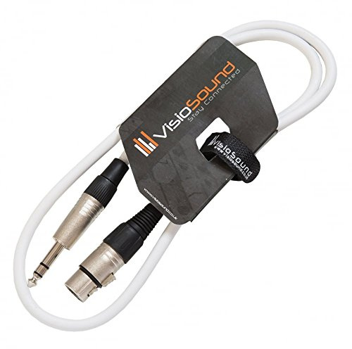 Câble XLR femelle à jack TRS stéréo 6,35mm / Câble patch audio signal équilibré 1m Blanc