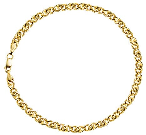 PRINS JEWELS 8er Panzer Armband 14 Karat / 585 Gelbgold Breite 4 mm Unisex (19)