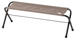 Snow Peak Folding Bench, Grey, collapsible lightweight alluminium alloy and canvas folding bench for seating or storage, for camping outdoors picnics or home