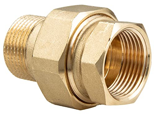 tecuro Messing Verschraubung konisch dichtend IG x AG 3/4 Zoll mit O-Ring Hochtemperaturbeständig, Messing CW617N gem. Trinkwasserverordnung 50930-6