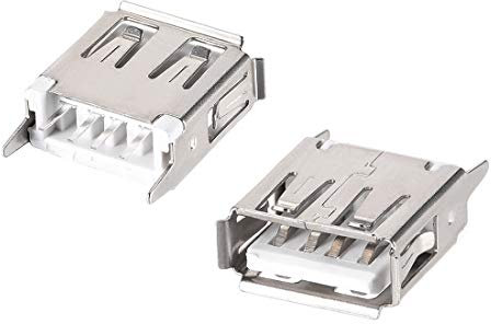 sourcing map 10PCS USB 2.0 Type A Female Socket Connector Jack Port, 4-Pin DIP 180 Degree, Replacement Adapter