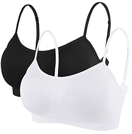 Sports Style Bra Comfort Bra Seamless Women Lady Athletic Solid Wrap Chest Strap Vest Tops Bra, Black+white, XXL