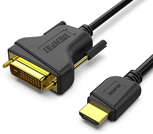 BENFEI - Cable HDMI a DVI, 3 m bidireccional DVI-D 24 + 1 Macho a HDMI Macho Cable Adaptador de Alta Velocidad Compatible 1080P Full HD Compatible con Raspberry Pi, Roku, Xbox One, PS4 PS3