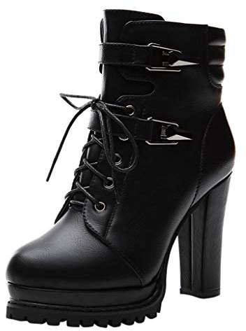 ZYUEER Bottines Femme Talons, Chaussure Fille Bottes Caoutchouc Escarpins Talon Moyen Bottines Chelsea Cuir Wellington Boots Comfort Pas Cher