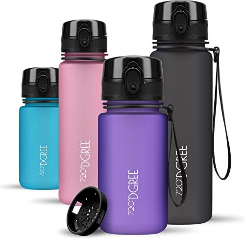 720°DGREE Water Bottle Kids 350ml “uberBottle“ softTouch +Sieve - BPA-Free Tritan, Leakproof, Reusable Drinking Bottle - Waterbottle for Children from 2 Years, Kindergarten, School, Playground, Sport