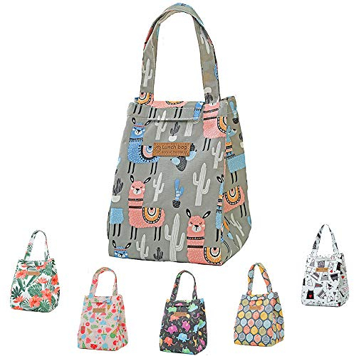 QXuan Grand sac à déjeuner isotherme en tissu Oxford robuste pour étudiants, bureau, pique-nique, stockage de nourriture et boissons (Alpaga)
