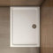 Piatto Doccia Rettangolare In Marmo Minerale e Resina Mista Ultra Sottile Bianco Lucido Antiscivolo Antibatterico 120x70x3cm