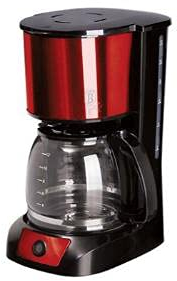 Berlinger Haus, Cafetière électrique, Collection Burgundy, résistance à la température 120 ° C, Fonction anti-goutte, Antiadhésive, Garde au chaud, Lumière LED bleue, 800 Watts, 1,5 L