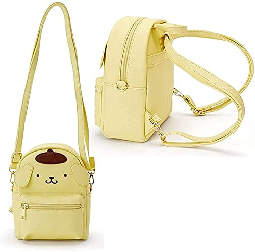 ALORVE Anime-Cartoon-Tasche, Cosplay, Umhängetasche, Rucksack, Handtasche, PU-Leder, Schultaschen für Kinder, Mädchen, Fans, gelb, Reisen