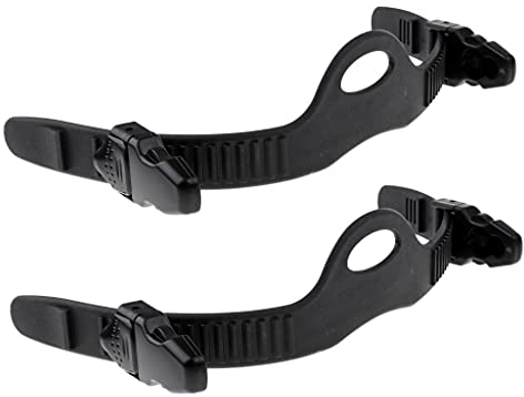 Colcolo 2er-Pack Verstellbare Flossenbänder mit Schnellverschluss, Ersatz-Gummiband für Taucherflossen zum Schnorcheln und Tauchen, Schwarz Größe L