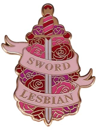 bangyao LGBTQ Zubehör Trans Pride Pin, Pink''Lesbian Sword'' Transgender Stuff Bisexual Gay Lesbian Flag Pins Geschenke für Paare Valentinstag