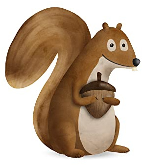 Komar Cute Animal Squirrel - Größe: 50 x 70 cm, Wandbild, Poster, Kunstdruck (ohne Rahmen), PURE Boutique