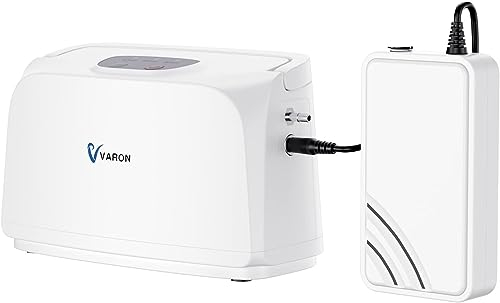 KKTECT 32.5% ±2.5% Generador de oxígeno de pulso portátil de 3 L/min - con batería de uso continuo durante 2-2,5 horas, fácil de transportar para viajar montado en coche y uso doméstico