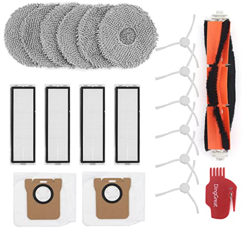 DingGreat Repuestos para aspiradoras para Dreame L10s Ultra/Dreame L10s/Xiaomi X10/S10/S10pro Robot Aspirador, 1 Cepillos Principales, 4 filtros, 6 Paños Mopa, 6 cepillos Laterales, 2 Bolsas de Polvo