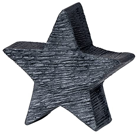 levandeo Deko-Stern Holz 10cm Schwarz Mango Deko Tischdeko Mangoholz Holzdeko Aufsteller Unikat Holzstern