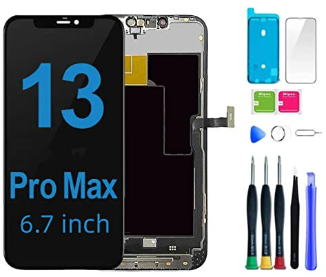 bstdianzi Kit de repuesto para iPhone 13 Pro Max, digitalizador de pantalla táctil LCD 3D Touch para modelos A2484, A2641, A2643, A2644, A2645, pieza de reparación con herramientas