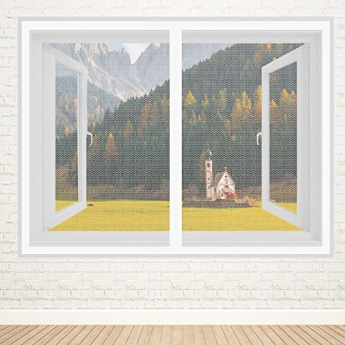 Fliegengitter für Dachfenster 70 x 120 cm Moskitonetz für Fenster verhindern das Eindringen von Insekten für Fenster & Terrassentüren & Balkontüren, Weiß