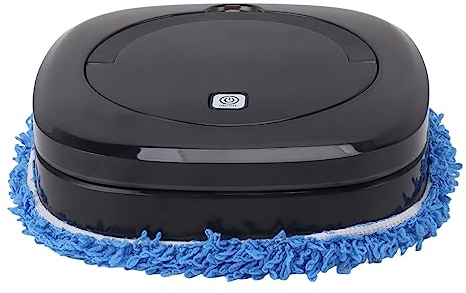 Robot Trapeador de Piso, Robot Trapeador Automático, Robot de Limpieza Inteligente Robot de Lavado de Pisos Robot de Barrido con Tanque de Agua para Pelo de Mascotas, Piso Duro (Negro)