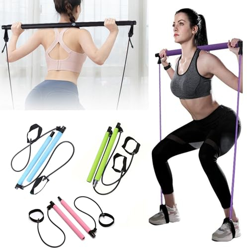 Yoga-Pilates-Stange – Yoga-Band, Pilates-Band, Klimmzugband, Bauchmuskel-Trimmer, Taillen- und Bauchformer, Arme, Brust, Sit-Up-Zugseil (Pilates-Stange)
