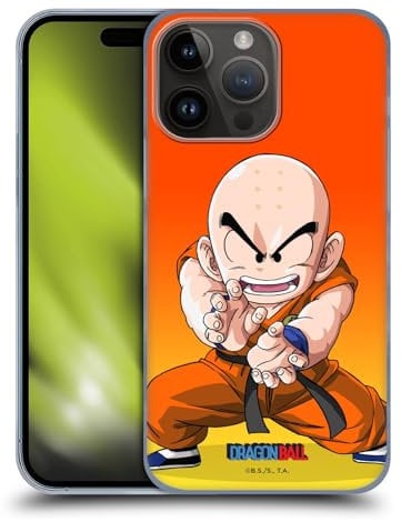 Head Case Designs Officially Licensed Dragon Ball Krillin Characters Hard Back Case Compatible With Apple iPhone 15 Pro Max