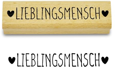Frau WUNDERVoll® Stempel - Lieblingsmensch - aus Holz, Schrift-/ Motivgröße: 7x1cm / Weihnachten Adventskalender Motivstempel Handstempel Dekostempel Gummistempel Geschenke