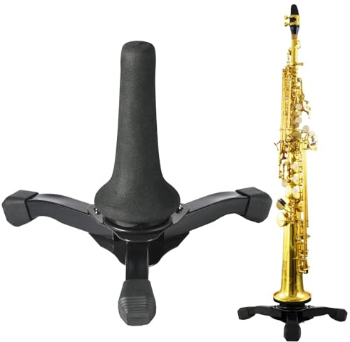 Sirseon Supporto per Sax Soprano - Treppiede Stabile e Pieghevole,Base Porta treppiede, per Strumenti a fiato per Flauto clarinetto Oboe Sassofono Soprano Strumento a fiato