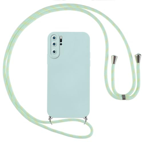Vauki Handykette Hülle für Huawei P30 Pro mit Band, HandyHülle mit Kordel, Weich Silikon TPU Stoßfest Bumper mit Kette zum Umhängen für Huawei P30 Pro, Lanyard - Blau