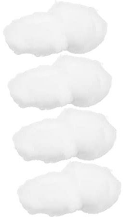 Lot de 4 Faux Nuages flottants avec pendentifs en Forme de - Décorations de Mariage - Décoration de Maison - Ornement de Noël 3D - Breloque en Coton Blanc