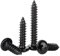 ORANXIN M3.5 x 30mm 50 Pcs Round Head Wood Screws Stainless Steel 304 Black Zinc Plated Self Tapping Screws Cross Pan Head Pointed Tail Self Drilling Screws