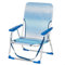 AKTIVE Strandstuhl, zusammenklappbar, Blau gestreift, 44 x 35 x 72 cm, mit Kippschutzkappen, Schultergriff, Belastbarkeit 110 kg, niedriger Sitz, Aluminiumgestell, Textilene-Gewebe, Armlehnen aus