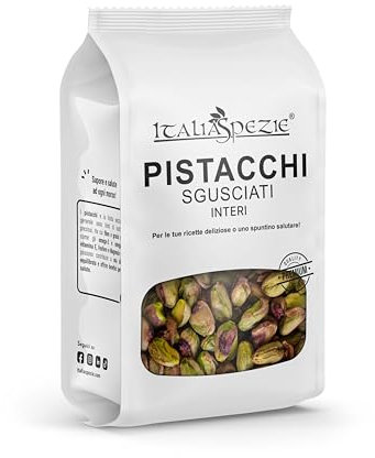 ITALIA SPEZIE - Pistacchi sgusciati interi crudi - 400 g salutari e senza sale al naturale