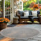 Carpettex In & Outdoor Teppich Wetterfest 160 cm Rund Grau - Sisal Optik Balkon Teppich Waschbar, Wasserfest und Flachgewebe - Ideal als Teppich für Küche, Terrasse, Garten und Camping
