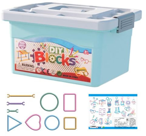 Eventerde Bâtons de Construction, Jouets de Constructeur en Paille | Ensemble éducatif d'ingénierie de Construction de 1500 pièces - Activités sensorielles bâtons Jouets pour Maternelle éducation