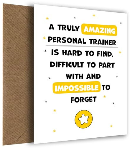 Personal Trainer Dankeskarte – Impossible to Forget – Wertschätzungskarte für Personal Trainer zum Ausdruck von Danke an ihn oder sie – Abschied, Ruhestand