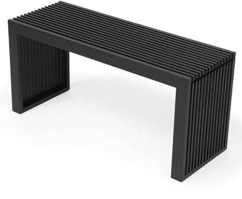 BAM BOO BOX Sitzbank aus Bambus Schwarz – stabile Holzbank ohne Lehne für Flur, Bad, Küche, Esszimmer oder Schlafzimmer – kleine Sitzbank Holz 90x33x43 cm – bis 250 kg belastbar