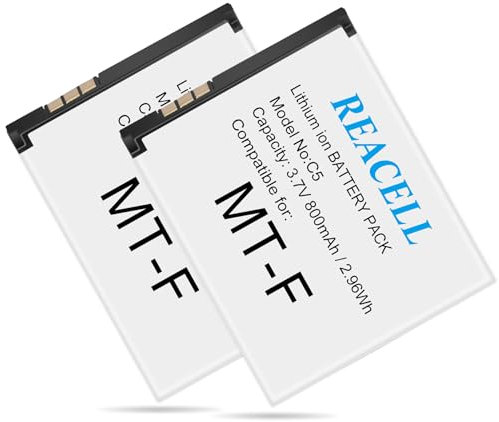REACELL 2 Stück Akku Kompatibel für AVM Fritz!Fon C5 / C4 / M2 / MT-F/Motorola MOTOFONE F3 / EM325 / M325 / EM25 Ersatzakku für AVM 312BAT006 312BAT016 (800mAh Li-ion)