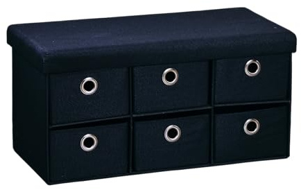 Kesper Sizbank mit Aufbewahrungsboxen, Material: FSC-zertifizierte Faserplatte, Maße: 76 x 38 x38cm, Farbe: schwarz, | 15954