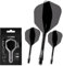 WINMAU Darts Fusion Integrated Flight & Shaft System - No.6 Shape & Design - Schwarze Farbe, Kurze Länge