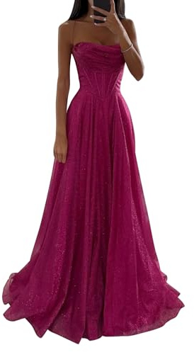 Tomwell Robe de Mariée Femme Élégant Dentelle Robe Vintage Taille Haute en Tulle Dentelle Longue Robe de Soirée en Chiffon Robe de Bal Cérémonie