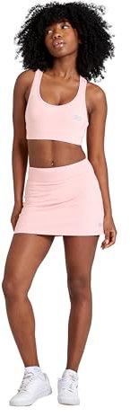 Sportkind Mädchen & Damen Tennis, Hockey, Golf Basic Skort, Rock mit Innenhose, atmungsaktiv, UV-Schutz, Hellrosa, Gr. L
