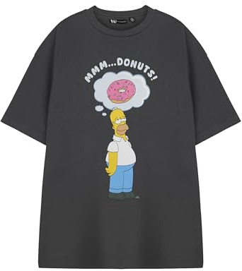 Vanilla Underground The Simpsons Mens Grey Graphic Tee | Short Sleeve T-Shirt Cotton Casual Top | TV Show Pop Culture Apparel