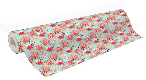 Clairefontaine 202114C - Rolle Geschenkpapier Excellia 80g, 50x0,70m, lange Breite für Profis geeignet, Blumen, 1 Stück