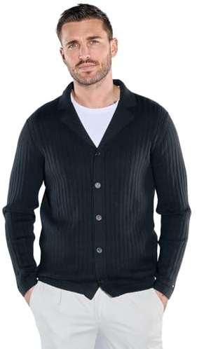 emilio adani Herren Herren Strick-Sakko Regular, Schwarz, 38694, Schwarz in Größe M