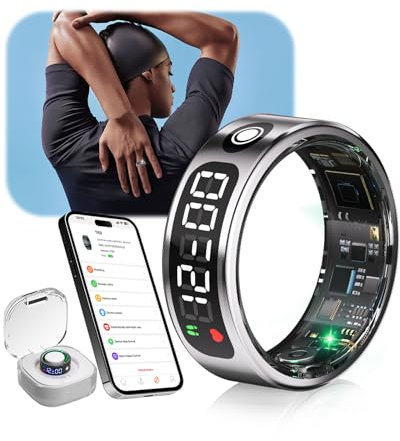 IUHFSIFS 2025 Smart Ring mit LED Screen【5.3+EDR Technologie - 0,1%± Fehler】【5ATM Wasserdicht - SGS Zertifiziert】 Smartring