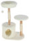Kerbl Pet Kratzbaum Lucia für Katzen, Birnenholzstämme, Flauschige Liegeflächen, Sisalseile zur Krallenpflege, Waschbares Liegebett, Weiß, 90 cm
