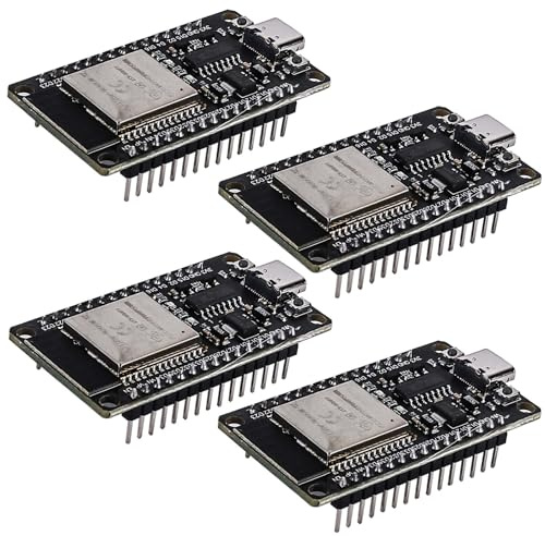 Behogan 4 Stücke ESP32 Entwicklungsplatine NodeMCU Module, ESP-32S Entwicklungsboard 2,4 GHz Dual Core WLAN WiFi Bluetooth 2-in-1 Mikrocontroller, ESP32 USB C NodeMCU Development Board, CH340C Chip