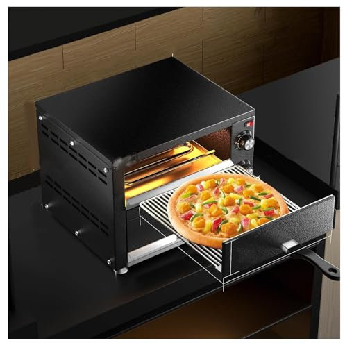 Commercial Electric Pizza Oven, Double Deck with Pizza Stone and Timer, Ideal for Restaurants and Pizzerias