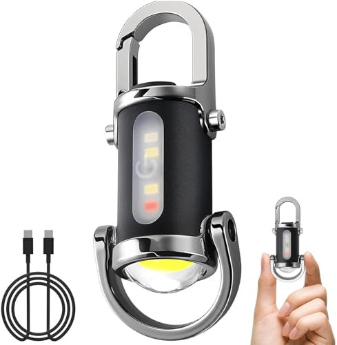 Siebkorb Mini Taschenlampe SchlüSselanhäNger, 1200 Lumen 3 Modi LED Licht Mit Kleine SchlüSselanhäNger Kompakt Wasserdicht, Trageclip für Haushalt, Auto, Outdoor, Arbeit, Reisen, Camping